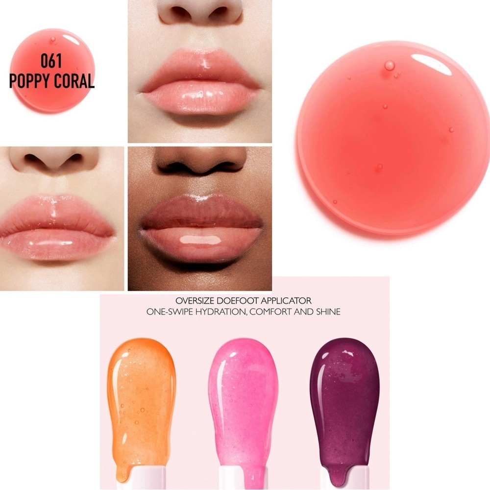Dior Addict Lip Glow Oil Hydrating High-Shine Gloss (Poppy Coral 061) NWOB - Picture 3 of 3